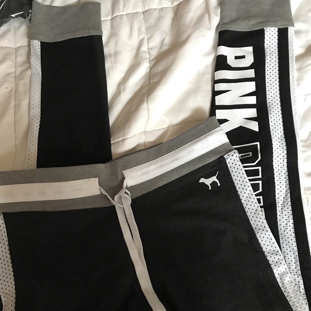 NIP VS PINK CAMPUS LEGGING SZ L GREY BLACK - Picture 1 of 8